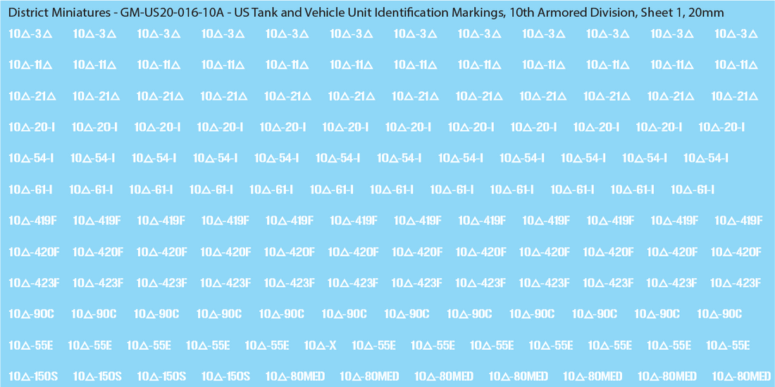 WW2 US - US Tanks and Vehicle Unit Identification Markings, 20mm Decal ...