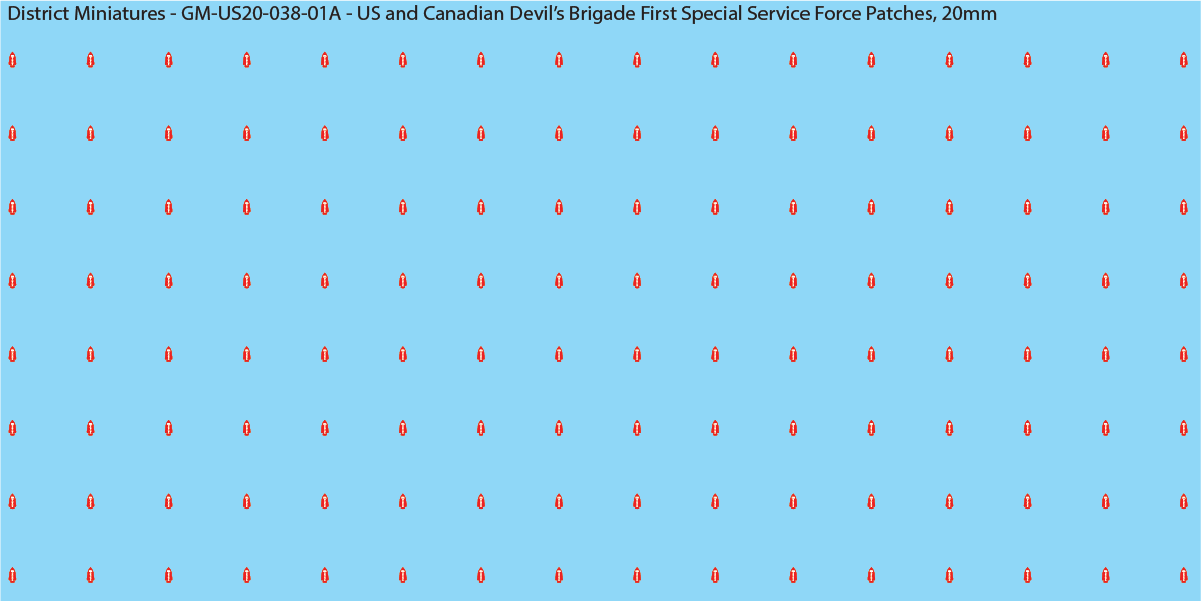 WW2 US and Canadian Devil's Brigade First Special Service Force Patches, 20mm Decals