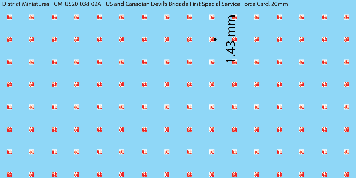 WW2 US and Canadian Devil's Brigade First Special Service Force Card, 20mm Decals