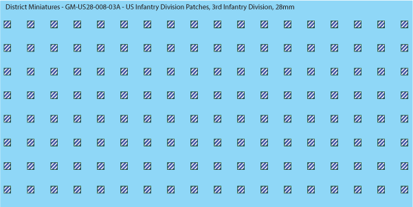 WW2 US - US Infantry Division Patches (Multiple Options), 28mm Decals
