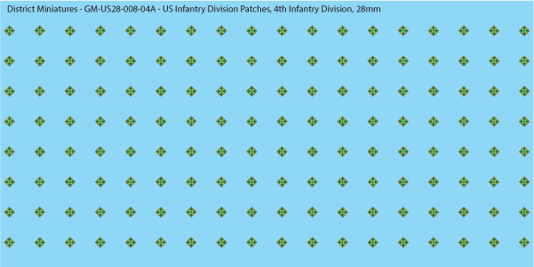 WW2 US - US Infantry Division Patches (Multiple Options), 28mm Decals