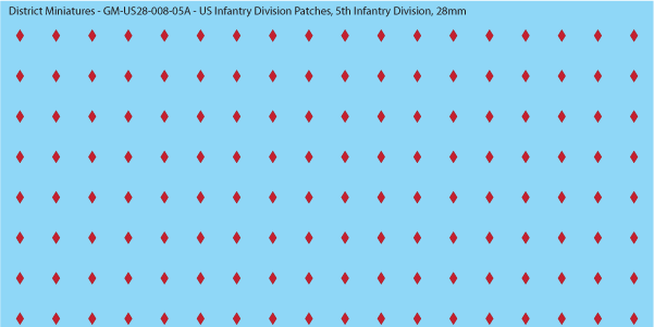 WW2 US - US Infantry Division Patches (Multiple Options), 28mm Decals