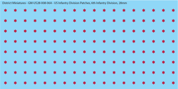 WW2 US - US Infantry Division Patches (Multiple Options), 28mm Decals