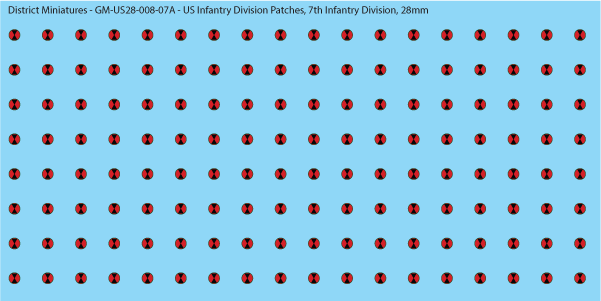 WW2 US - US Infantry Division Patches (Multiple Options), 28mm Decals
