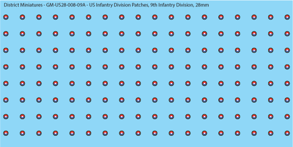 WW2 US Infantry Division Patches (Multiple Options), 28mm Decals