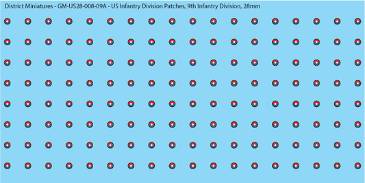 WW2 US Infantry Division Patches (Multiple Options), 28mm Decals