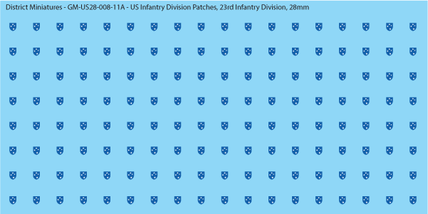 WW2 US - US Infantry Division Patches (Multiple Options), 28mm Decals