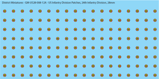 WW2 US - US Infantry Division Patches (Multiple Options), 28mm Decals