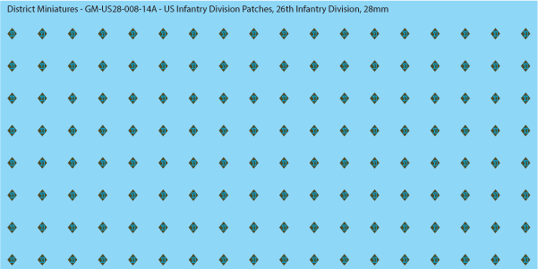 WW2 US - US Infantry Division Patches (Multiple Options), 28mm Decals