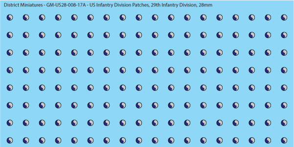 WW2 US - US Infantry Division Patches (Multiple Options), 28mm Decals