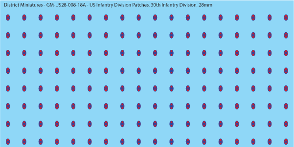 WW2 US - US Infantry Division Patches (Multiple Options), 28mm Decals