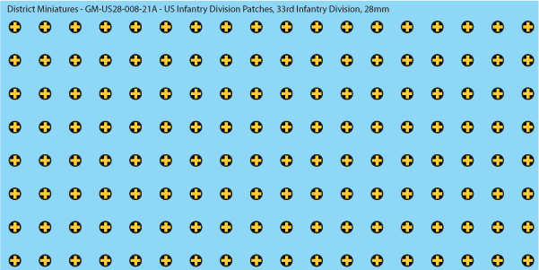 WW2 US - US Infantry Division Patches (Multiple Options), 28mm Decals