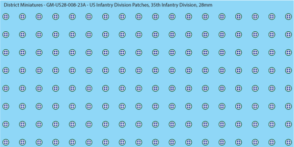 WW2 US - US Infantry Division Patches (Multiple Options), 28mm Decals