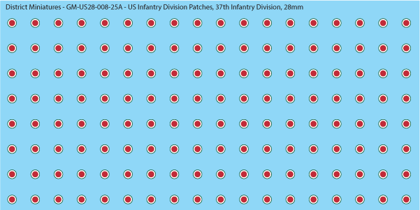 WW2 US - US Infantry Division Patches (Multiple Options), 28mm Decals