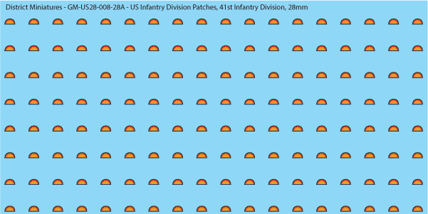 WW2 US - US Infantry Division Patches (Multiple Options), 28mm Decals