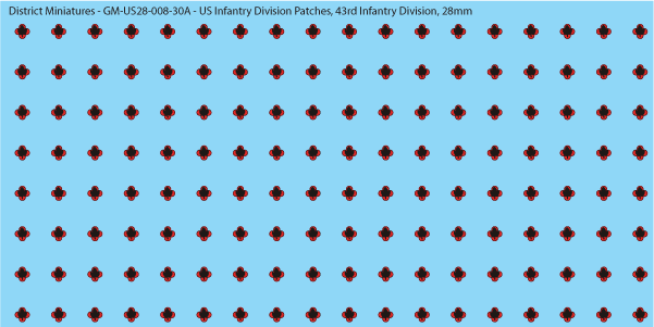 WW2 US - US Infantry Division Patches (Multiple Options), 28mm Decals