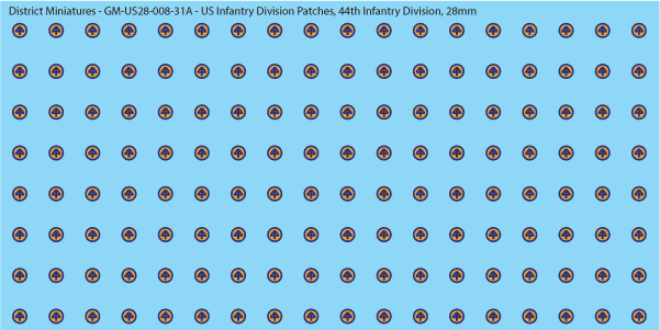 WW2 US - US Infantry Division Patches (Multiple Options), 28mm Decals