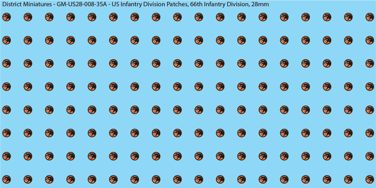 WW2 US - US Infantry Division Patches (Multiple Options), 28mm Decals
