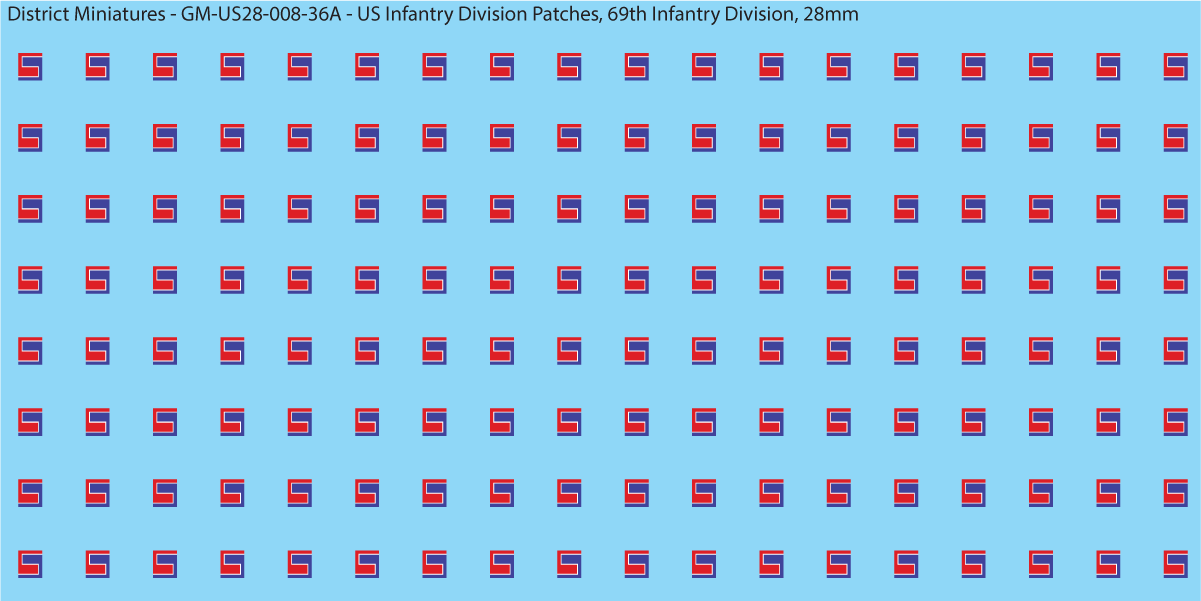 WW2 US - US Infantry Division Patches (Multiple Options), 28mm Decals