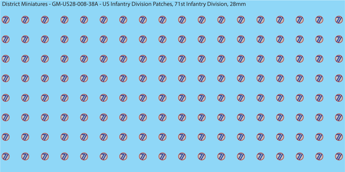 WW2 US - US Infantry Division Patches (Multiple Options), 28mm Decals