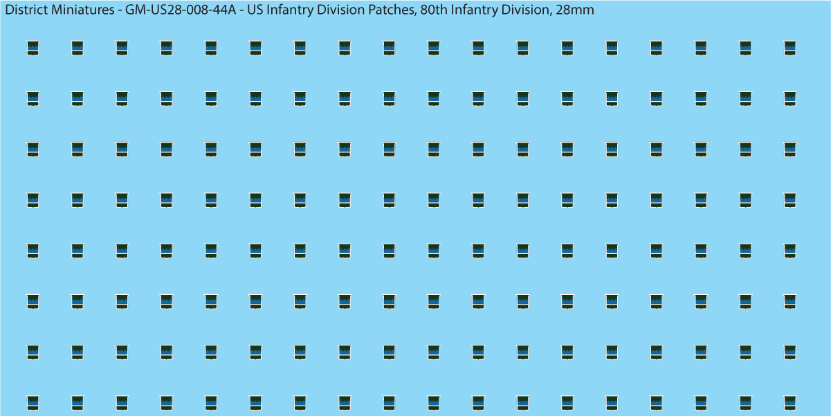 WW2 US - US Infantry Division Patches (Multiple Options), 28mm Decals