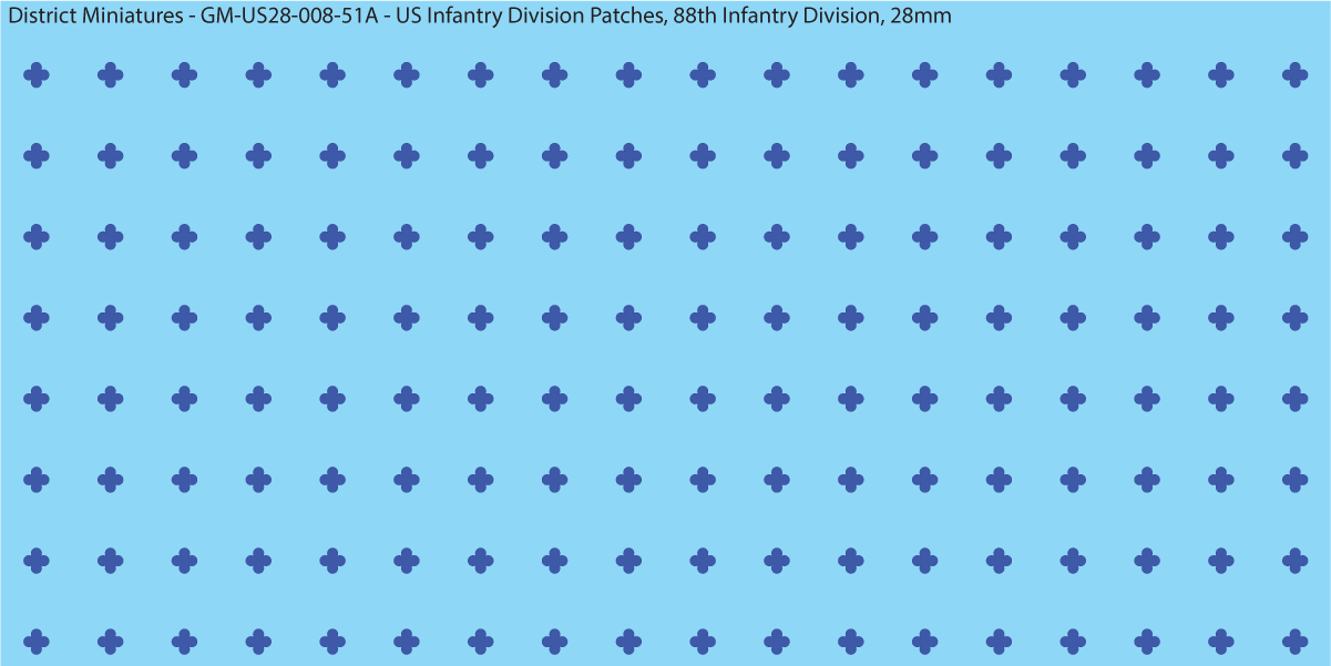 WW2 US - US Infantry Division Patches (Multiple Options), 28mm Decals