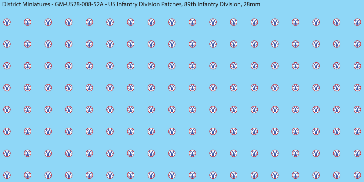 WW2 US - US Infantry Division Patches (Multiple Options), 28mm Decals