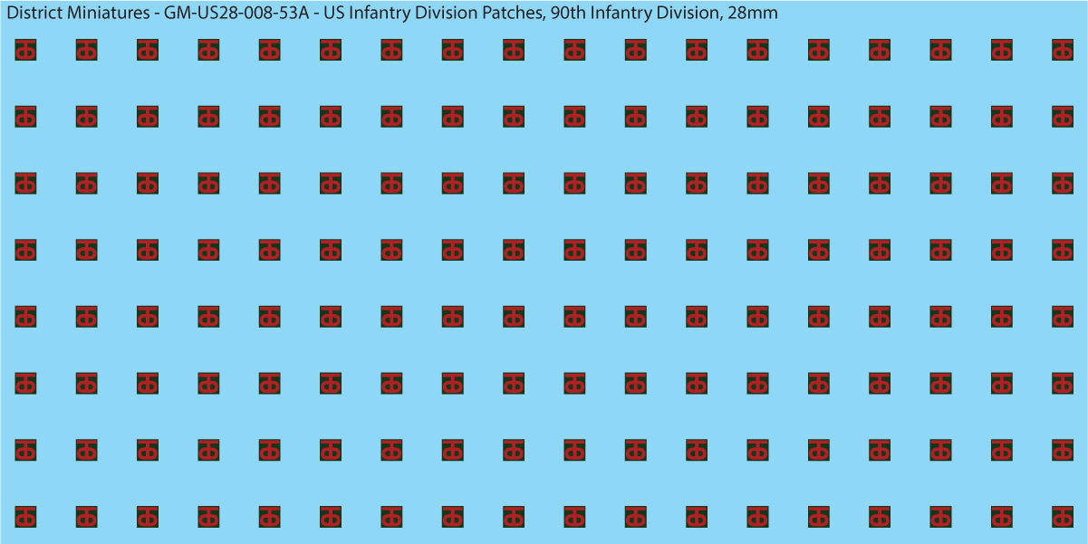 WW2 US - US Infantry Division Patches (Multiple Options), 28mm Decals