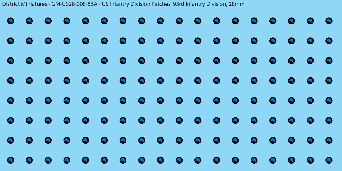 WW2 US - US Infantry Division Patches (Multiple Options), 28mm Decals