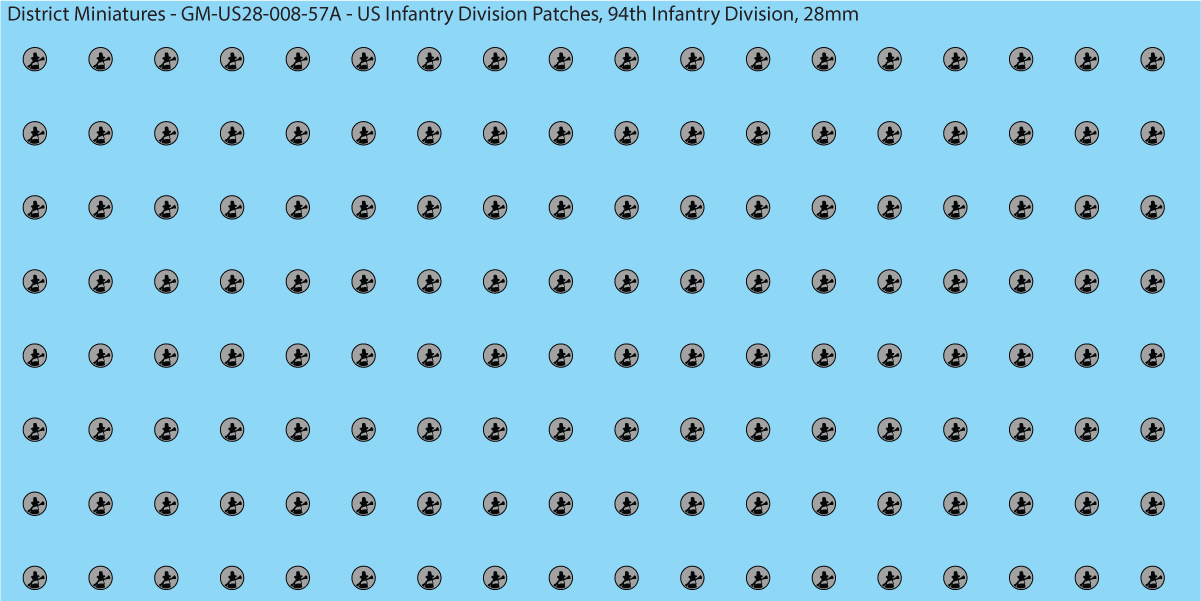 WW2 US - US Infantry Division Patches (Multiple Options), 28mm Decals