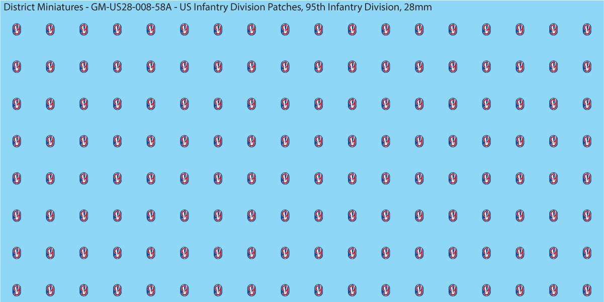 WW2 US - US Infantry Division Patches (Multiple Options), 28mm Decals