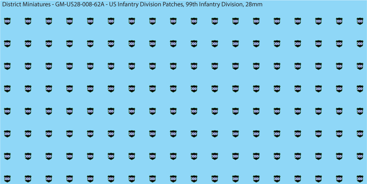 WW2 US - US Infantry Division Patches (Multiple Options), 28mm Decals