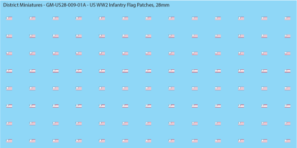 WW2 US Infantry Flag Patches (Multiple Options), 28mm Decals