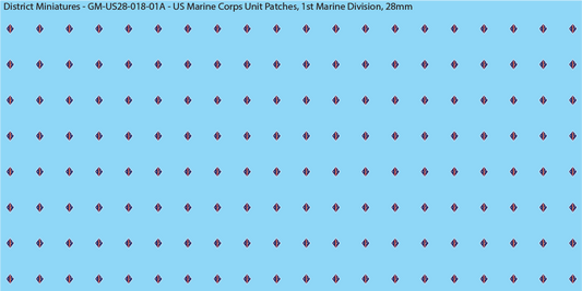WW2 US - US Marine Unit Patches (Multiple Options), 28mm Decals