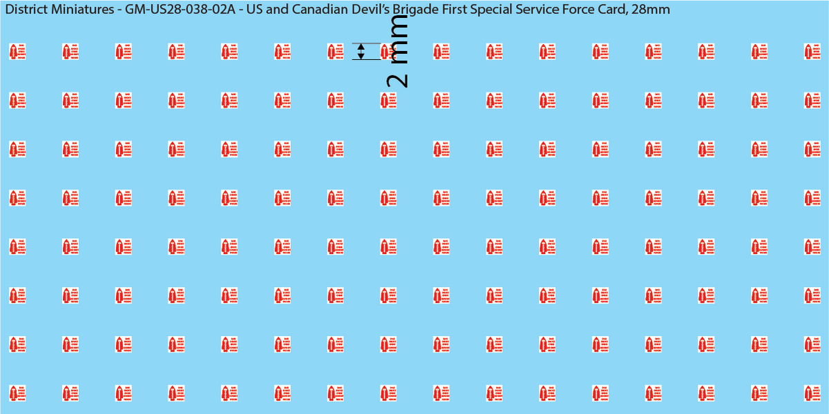 WW2 US and Canadian Devil's Brigade First Special Service Force Card, 28mm Decals