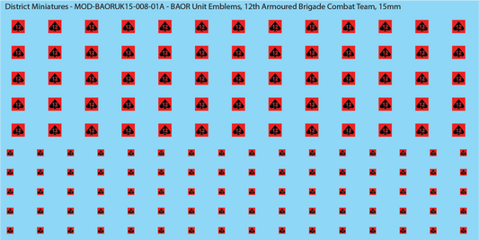 UK BAOR - BAOR Unit Emblems, 15mm