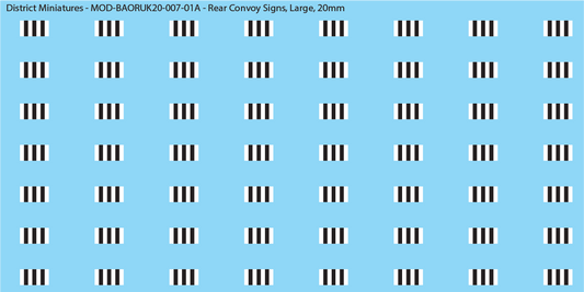 UK BAOR - Rear Convoy Signs, 20mm