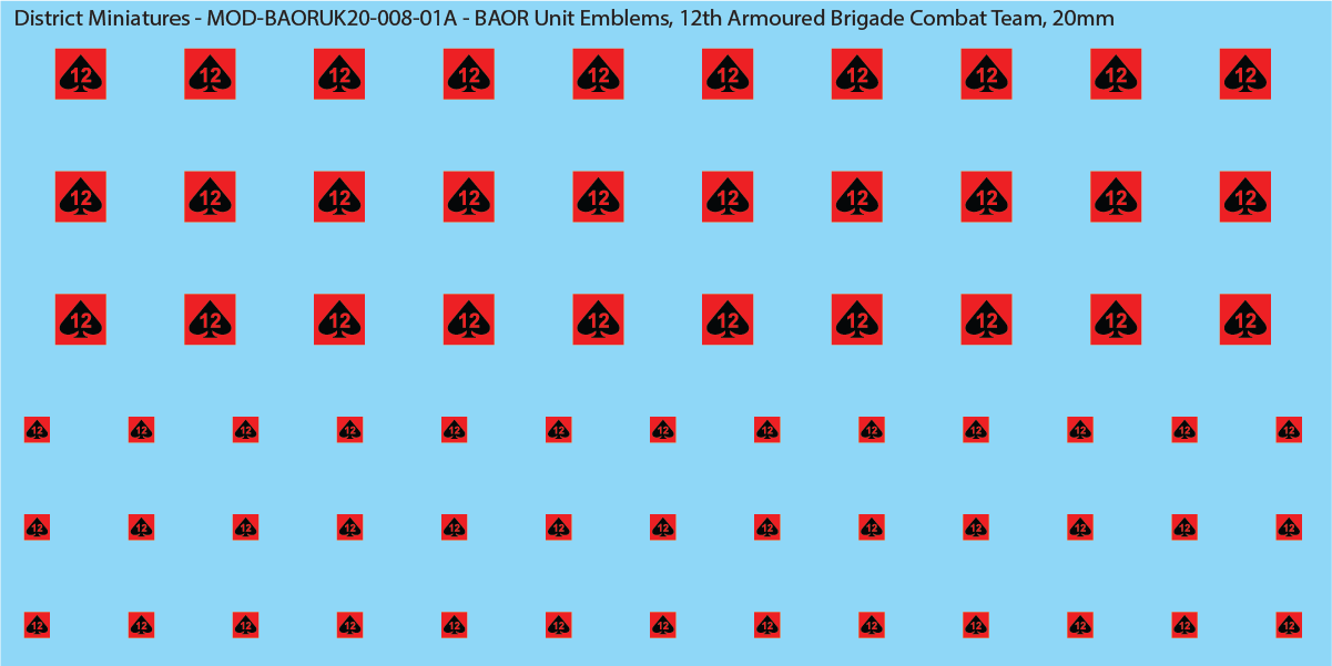 UK BAOR - BAOR Unit Emblems, 20mm