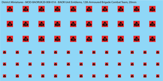 UK BAOR - BAOR Unit Emblems, 20mm
