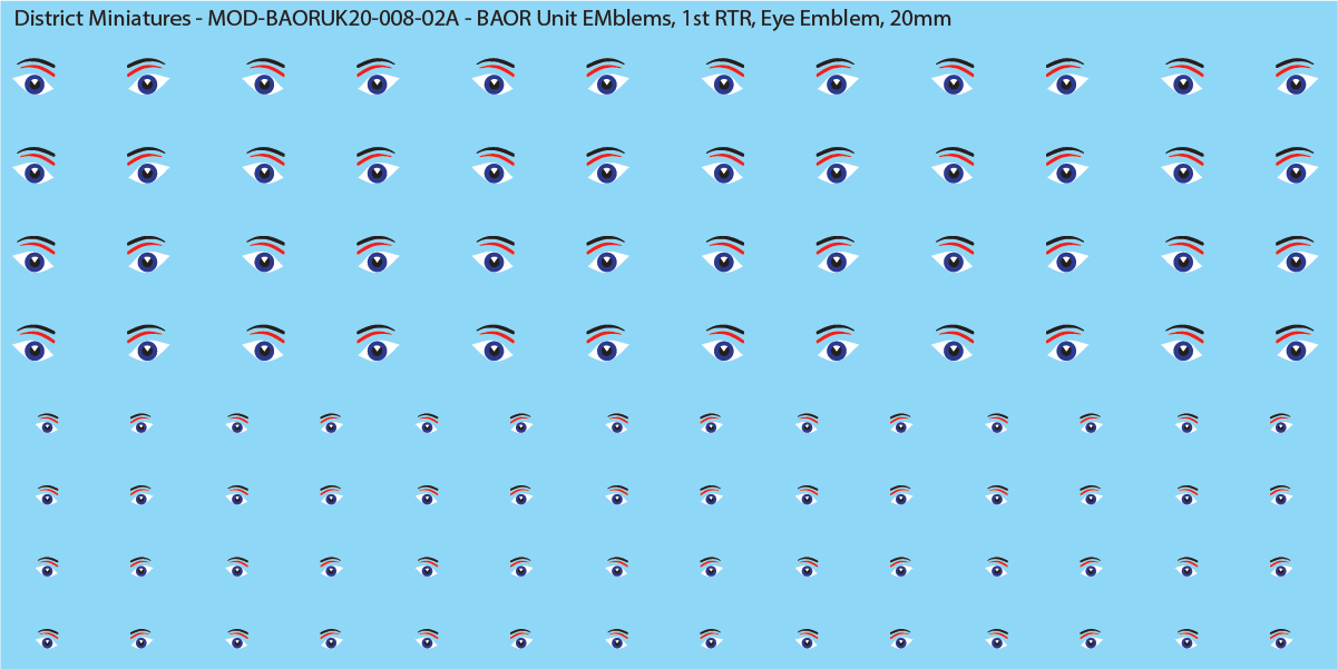 UK BAOR - BAOR Unit Emblems, 20mm