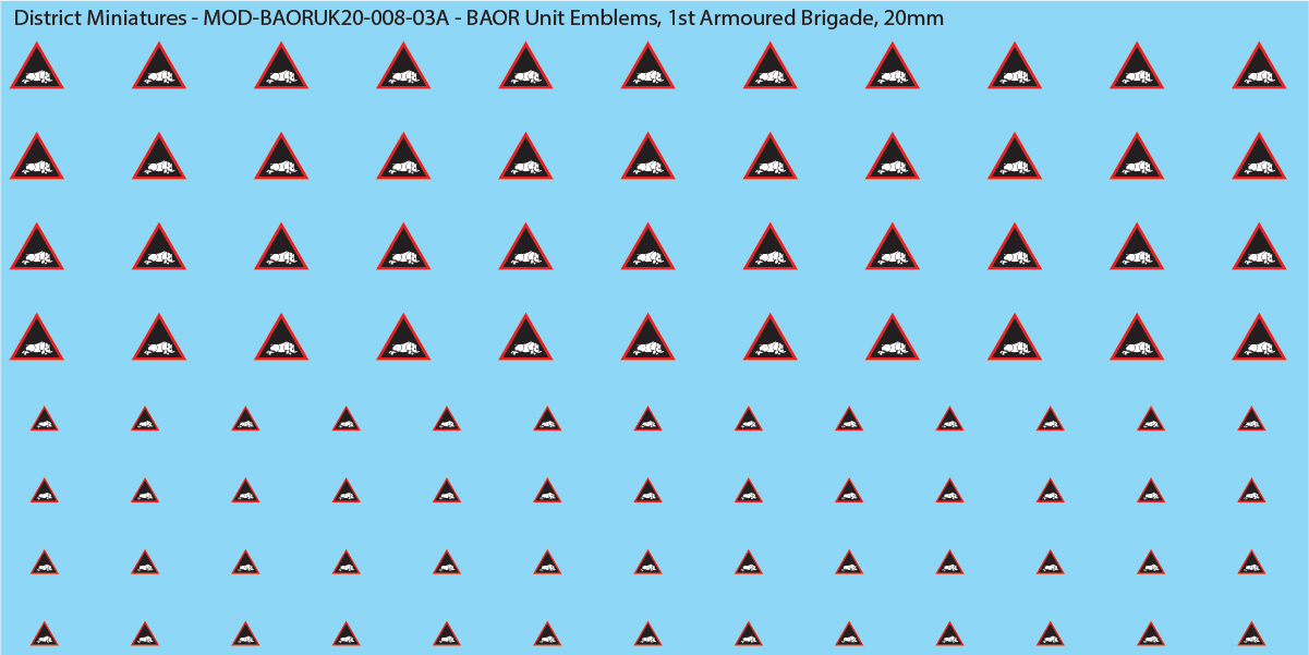 UK BAOR - BAOR Unit Emblems, 20mm