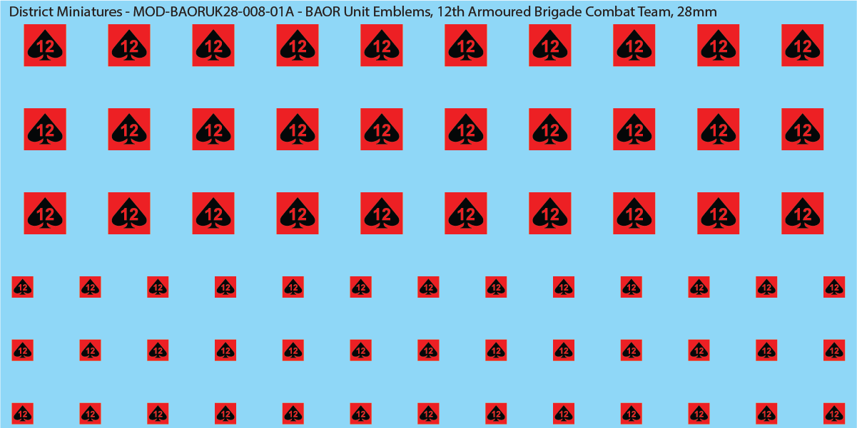 UK BAOR - BAOR Unit Emblems, 28mm