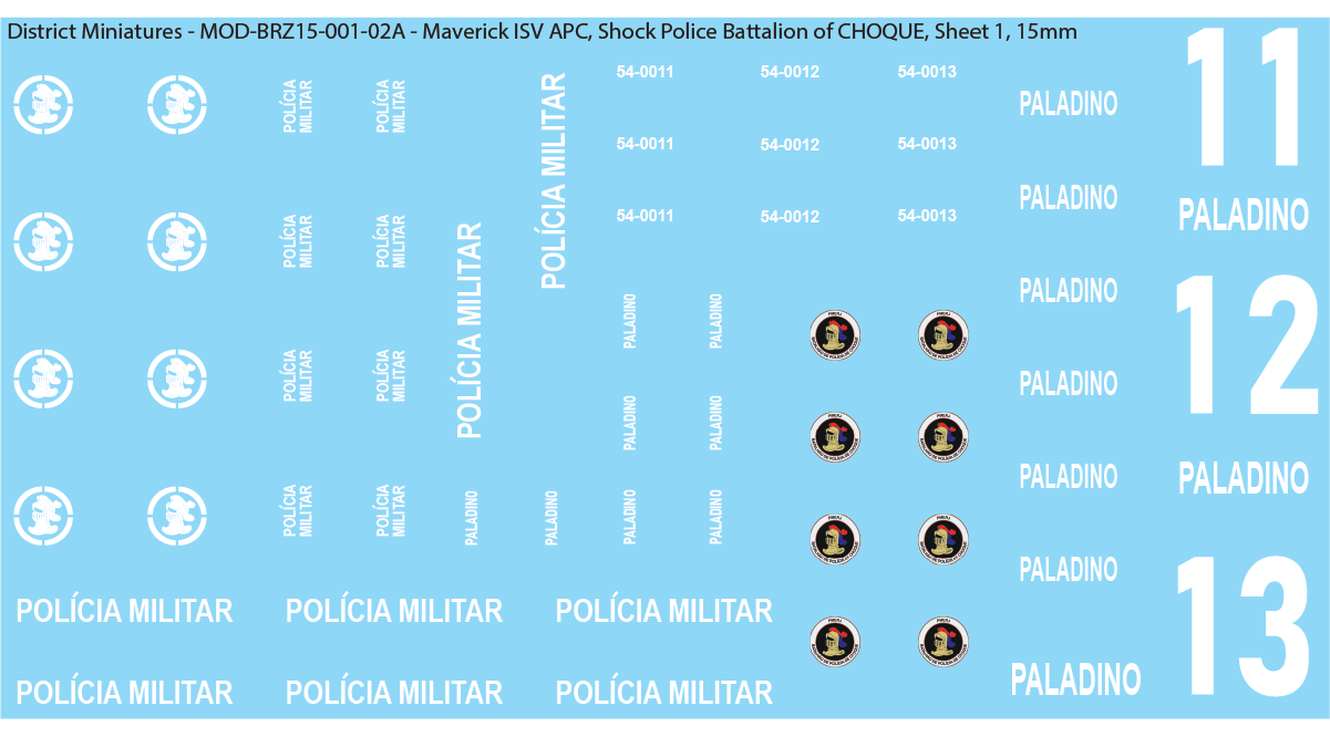 Modern Brazil, Maverick ISV APC, 15mm Decals