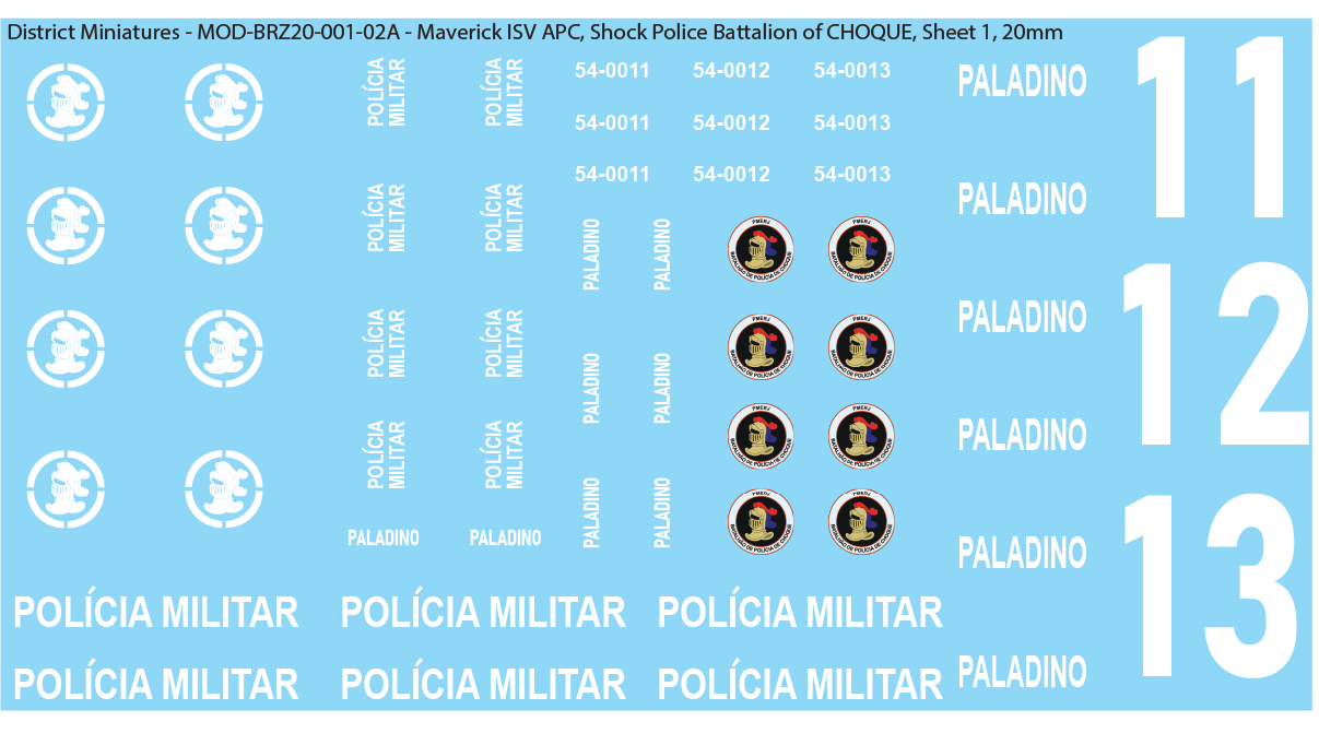 Modern Brazil, Maverick ISV APC, 20mm Decals