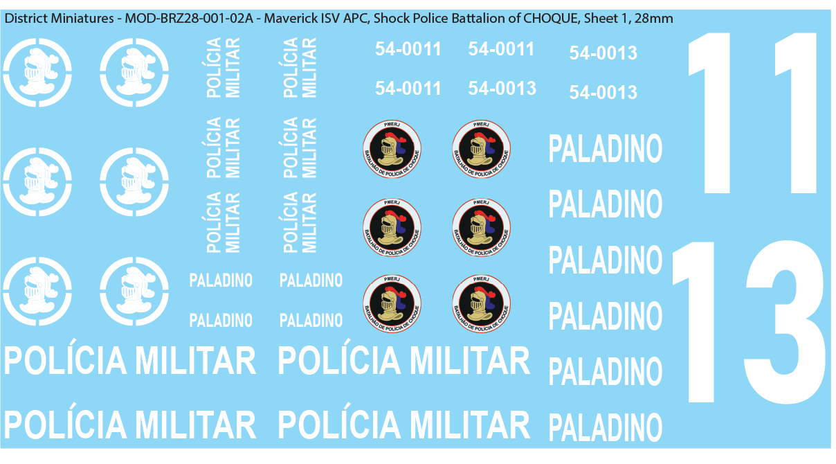Modern Brazil, Maverick ISV APC, 28mm Decals