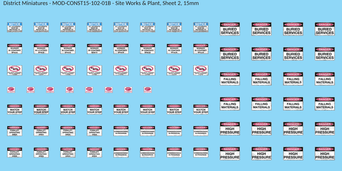 Site Works & Plant, Sheet 2, 15mm decal sheet, weathered finish