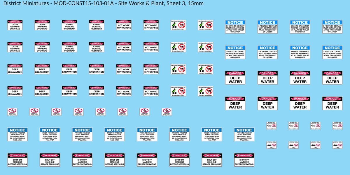 Site Works & Plant, Sheet 3, 15mm decal sheet, clean finish