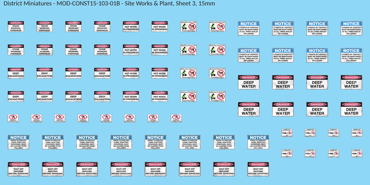 Site Works & Plant, Sheet 3, 15mm decal sheet, weathered finish