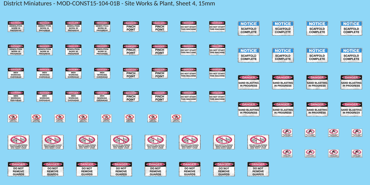 Site Works & Plant, Sheet 4, 15mm decal sheet, weathered finish