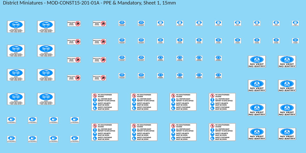 PPE & Mandatory, Sheet 1, 15mm decal sheet, clean finish
